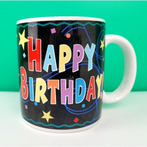 Happy Birthday Mug Multi-Color Black - Picture 2 of 5